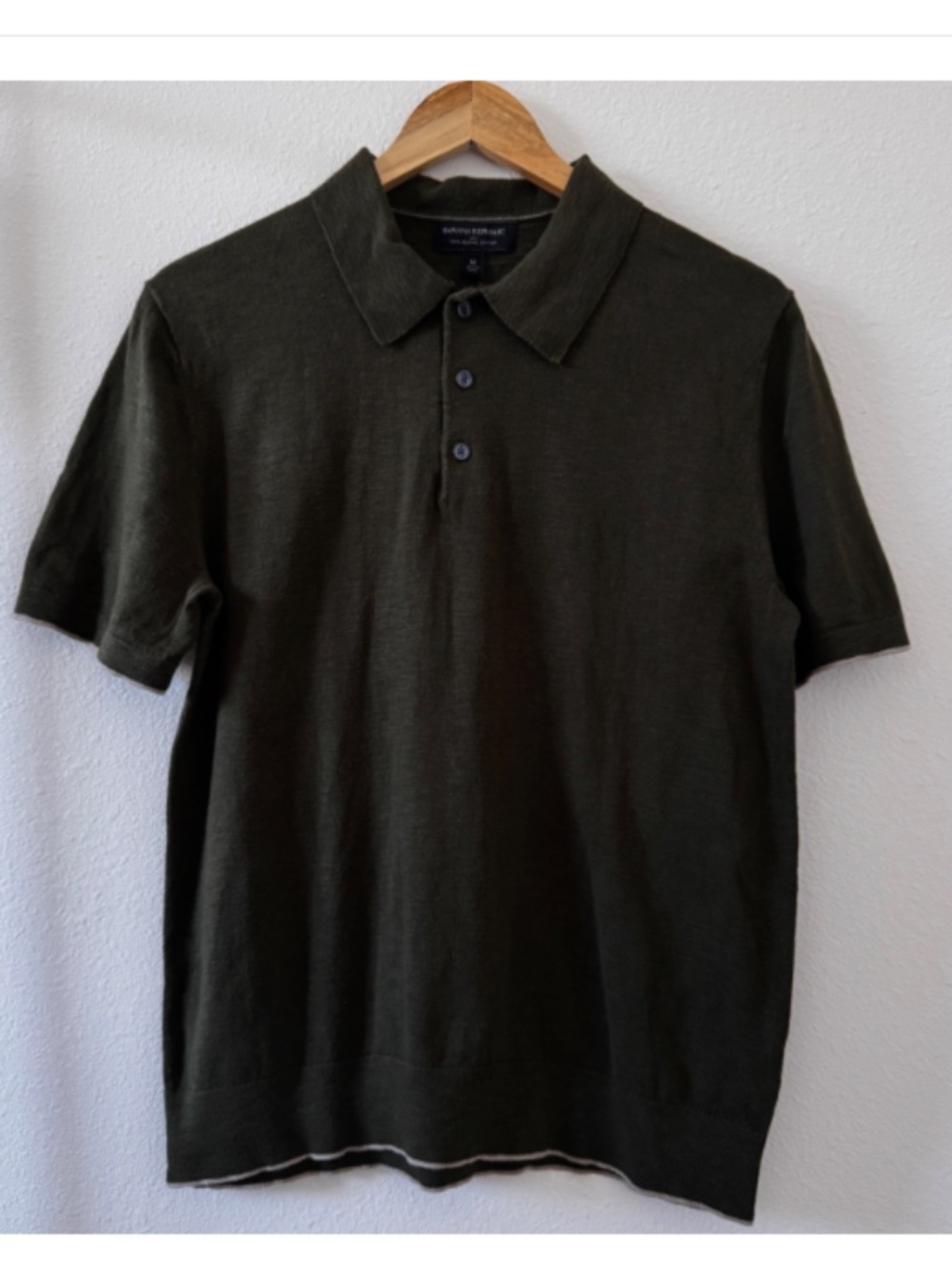 Men's Banana Republic Dark Green Short Sleeved Polo Shirt, Size M